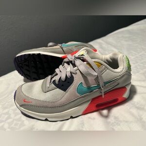 Nike Air Gray and Teal kids Athletic Shoes size 6.5y